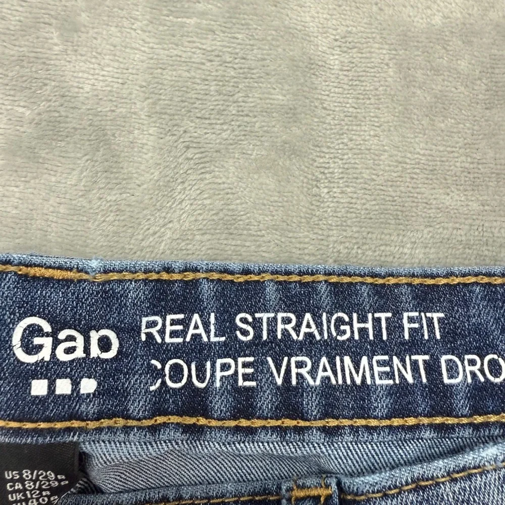 Gap Women Real Straight Fit Jeans Blue Denim Size 8 Regular‎ (32x29)